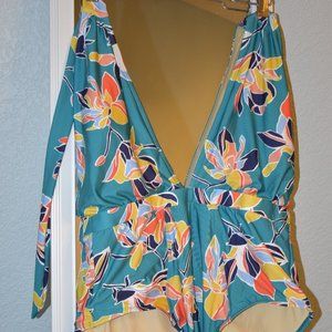 Modcloth Jessica Floral One-piece Swimsuit in Teal